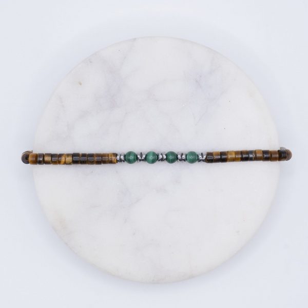 Bracelet - Malachite & Œil de tigre