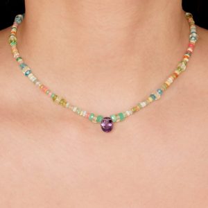 Ras de cou - Bonbon Opale & Amethyste