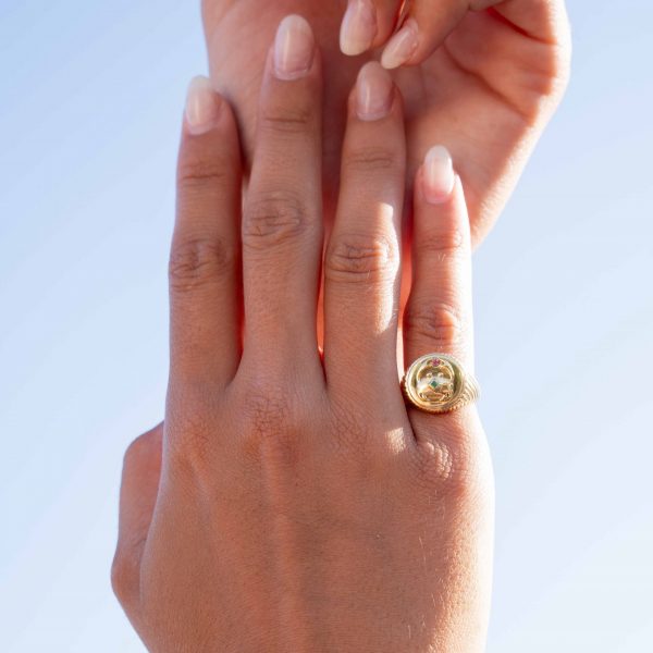Chevalière - Crabe -Argent massif plaqué or – Image 3