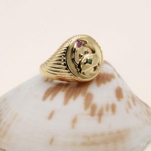 Chevalière Crabe -Argent massif plaqué or