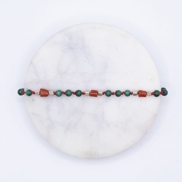 Bracelet - Cordon Malachite & Corail Bambou