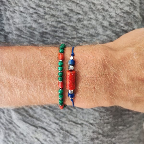 Bracelet Malachite & Corail Bambou – Image 3