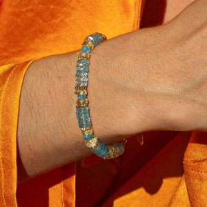 Bracelet - Bonbon Topaze bleu