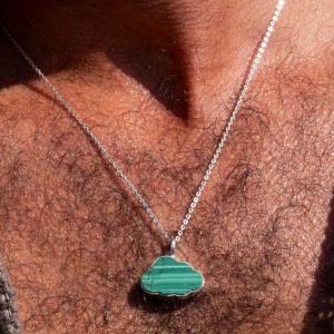 Collier - Nuage Malachite - Argent massif