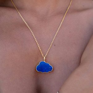 Collier - Nuage Lapis lazuli - Argent massif plaqué or