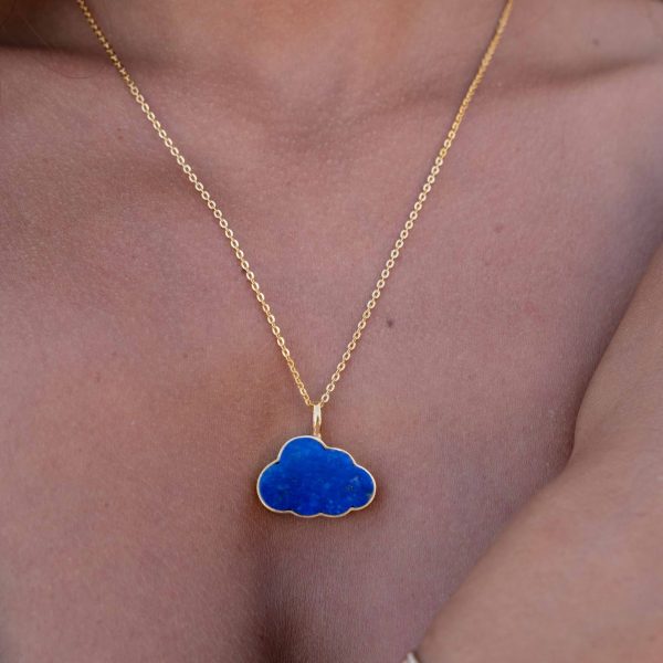 Collier - Nuage Lapis lazuli - Argent massif plaqué or
