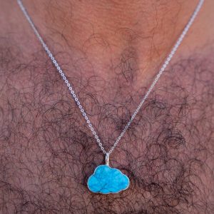 Collier - Nuage Turquoise - Argent massif